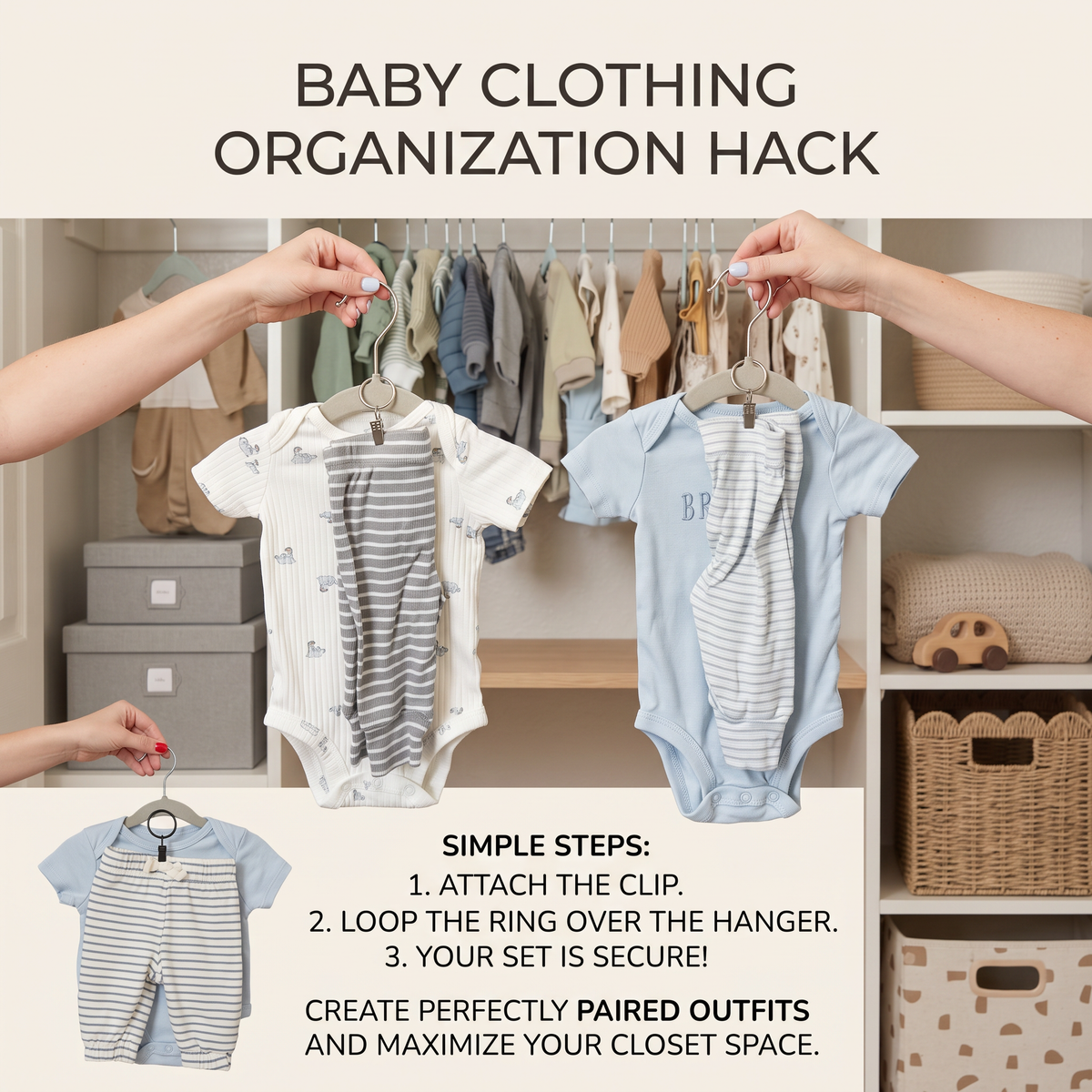 Baby Outfit Hanger Clips – 10 Pack