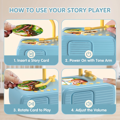 Kids Storytelling Gramophone with 96 Audio Cards