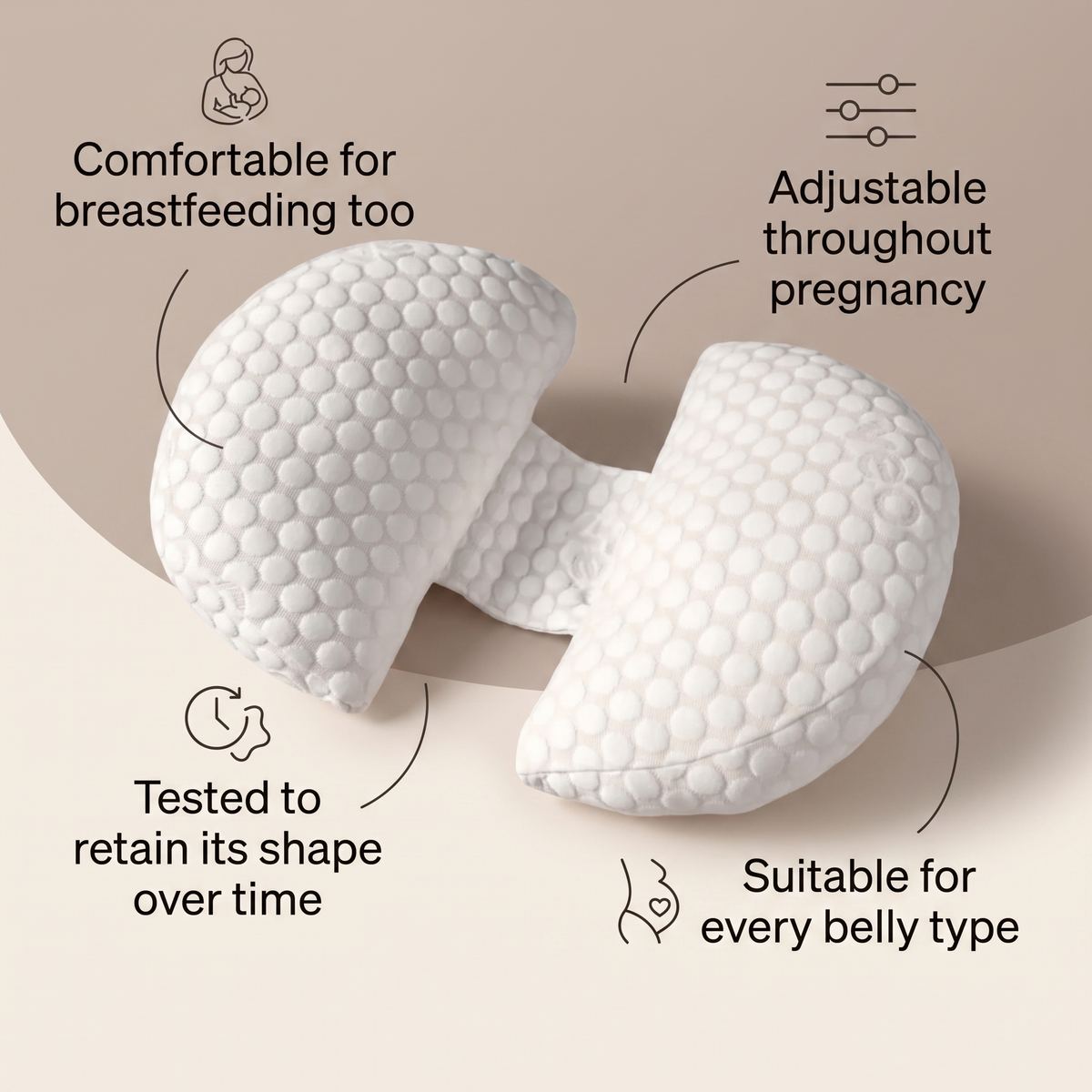 Adjustable Pregnancy Support Pillow for Bump & Back