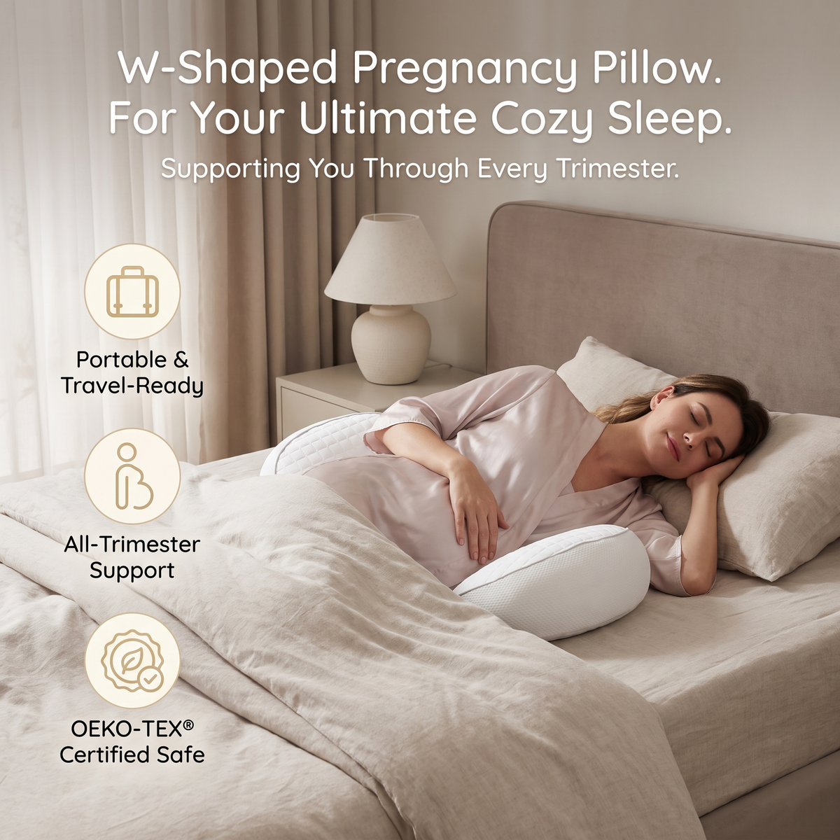 Adjustable Pregnancy Support Pillow for Bump & Back