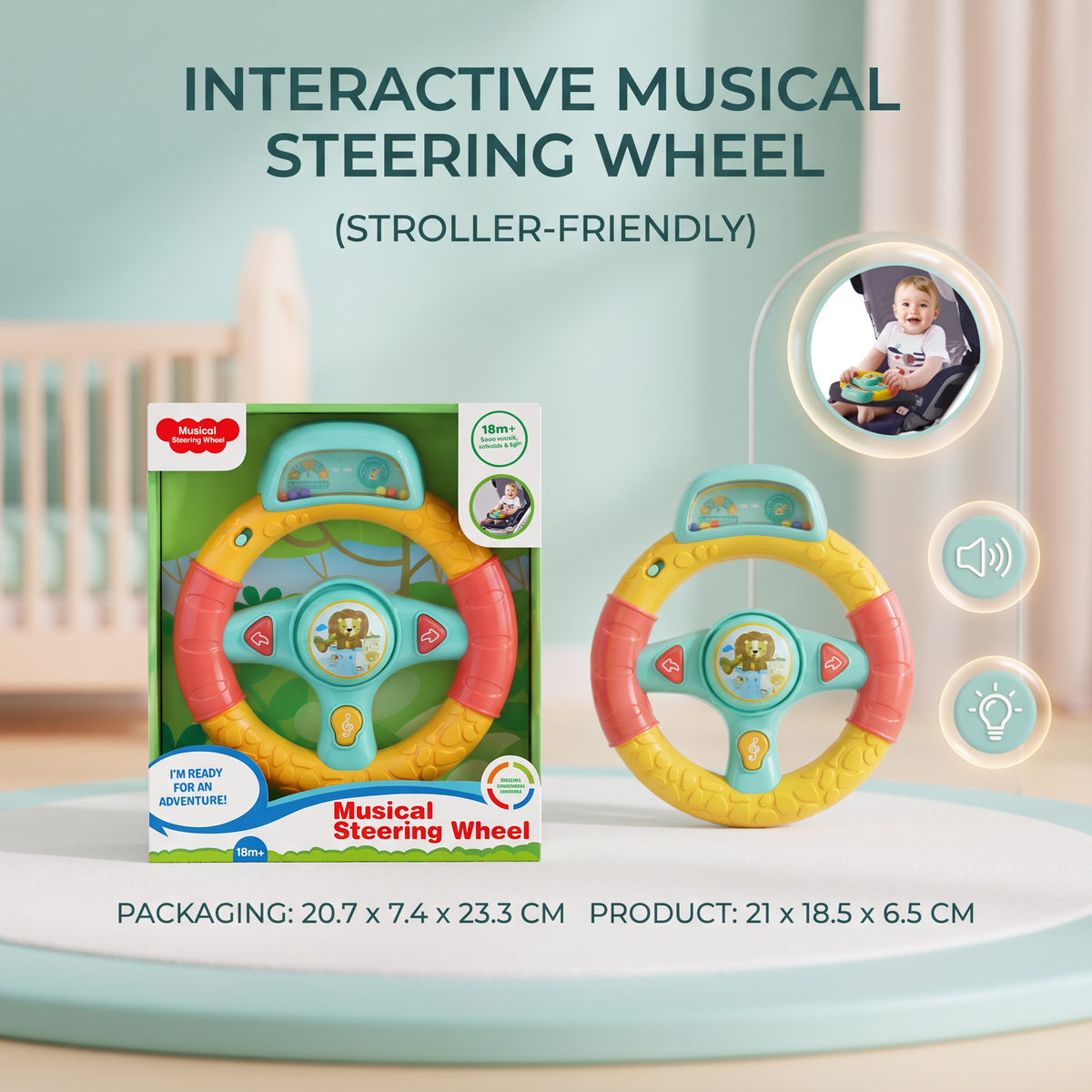 Interactive Kids Pram Driving Steering Wheel