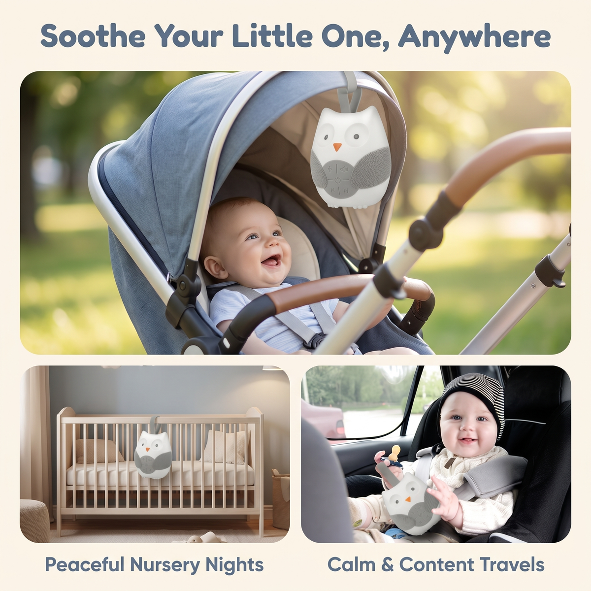 White Noise Owl with Soothing Sounds & Lullabies