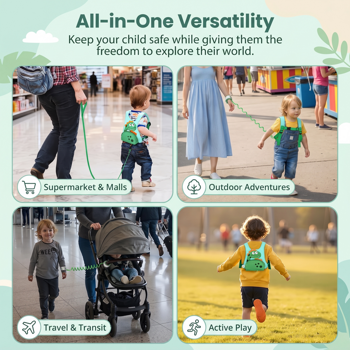 Little Explorer™ – Toddler Walking Harness Backpack & Wrist Link