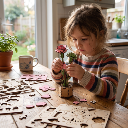 3D Wooden Flower & Plant Puzzle