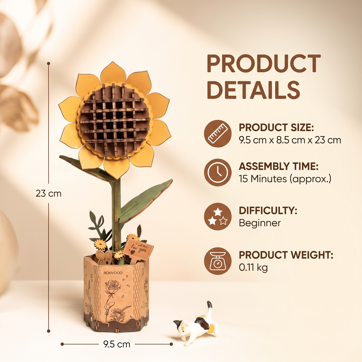 3D Wooden Flower & Plant Puzzle