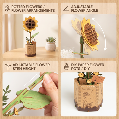 3D Wooden Flower & Plant Puzzle