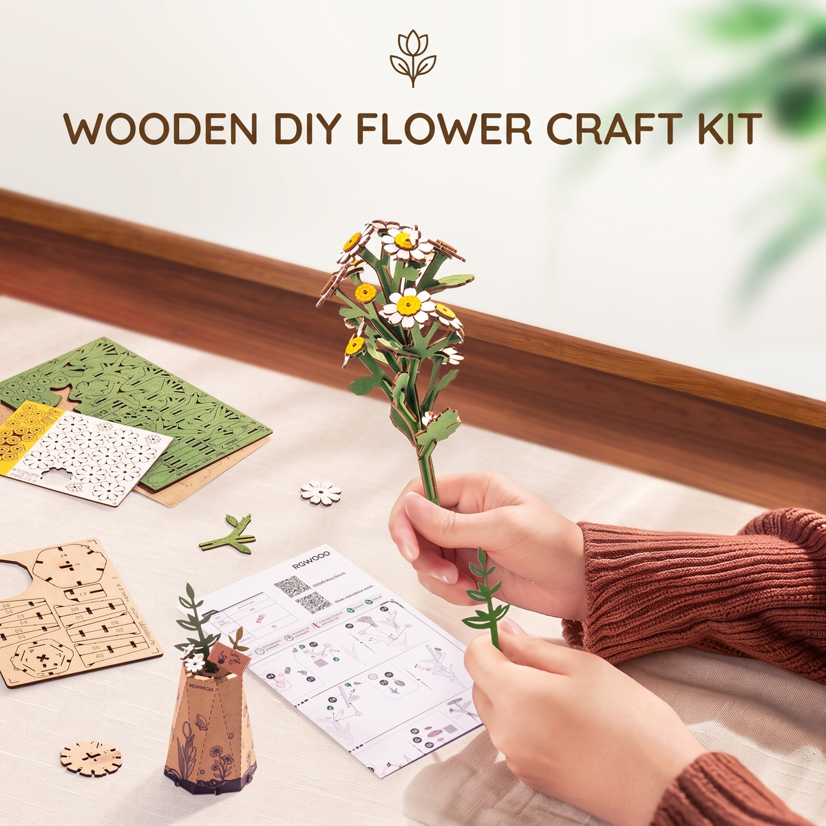 3D Wooden Flower & Plant Puzzle