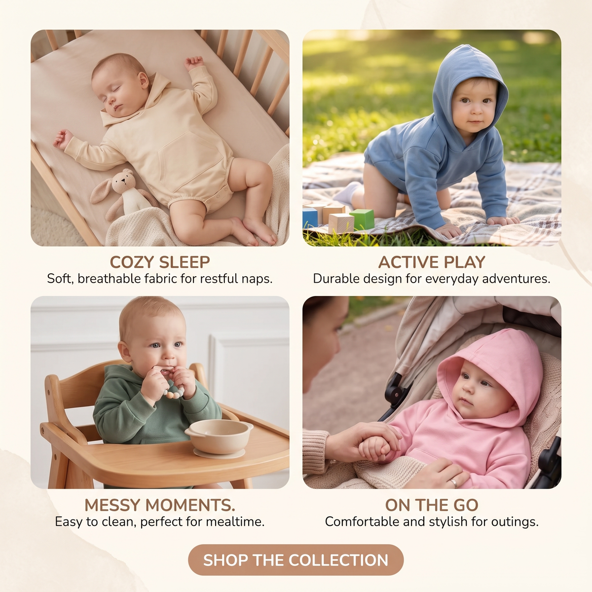 LittleCub™ – Cosy Hooded Baby Romper