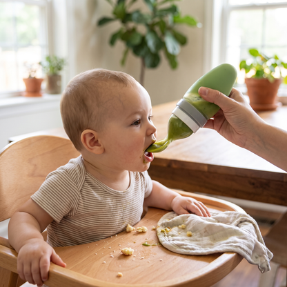 Silicone Squeeze Feeding Spoon with 120ml Food Container (2 Piece Set)