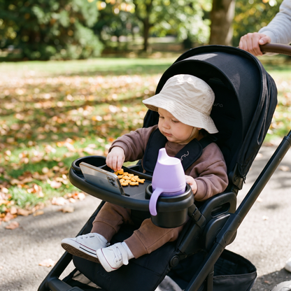 Universal Pram Snack Tray with Cup Holder & Storage