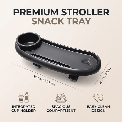 Universal Pram Snack Tray with Cup Holder & Storage