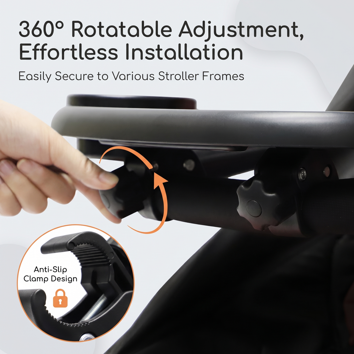 Universal Pram Snack Tray with Cup Holder & Storage