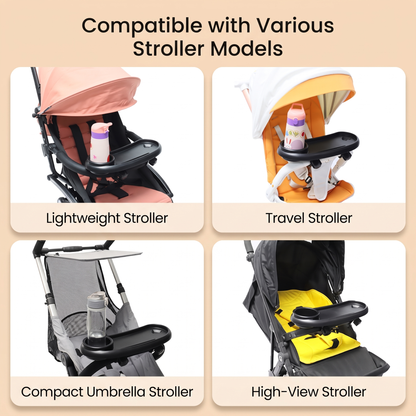 Universal Pram Snack Tray with Cup Holder & Storage