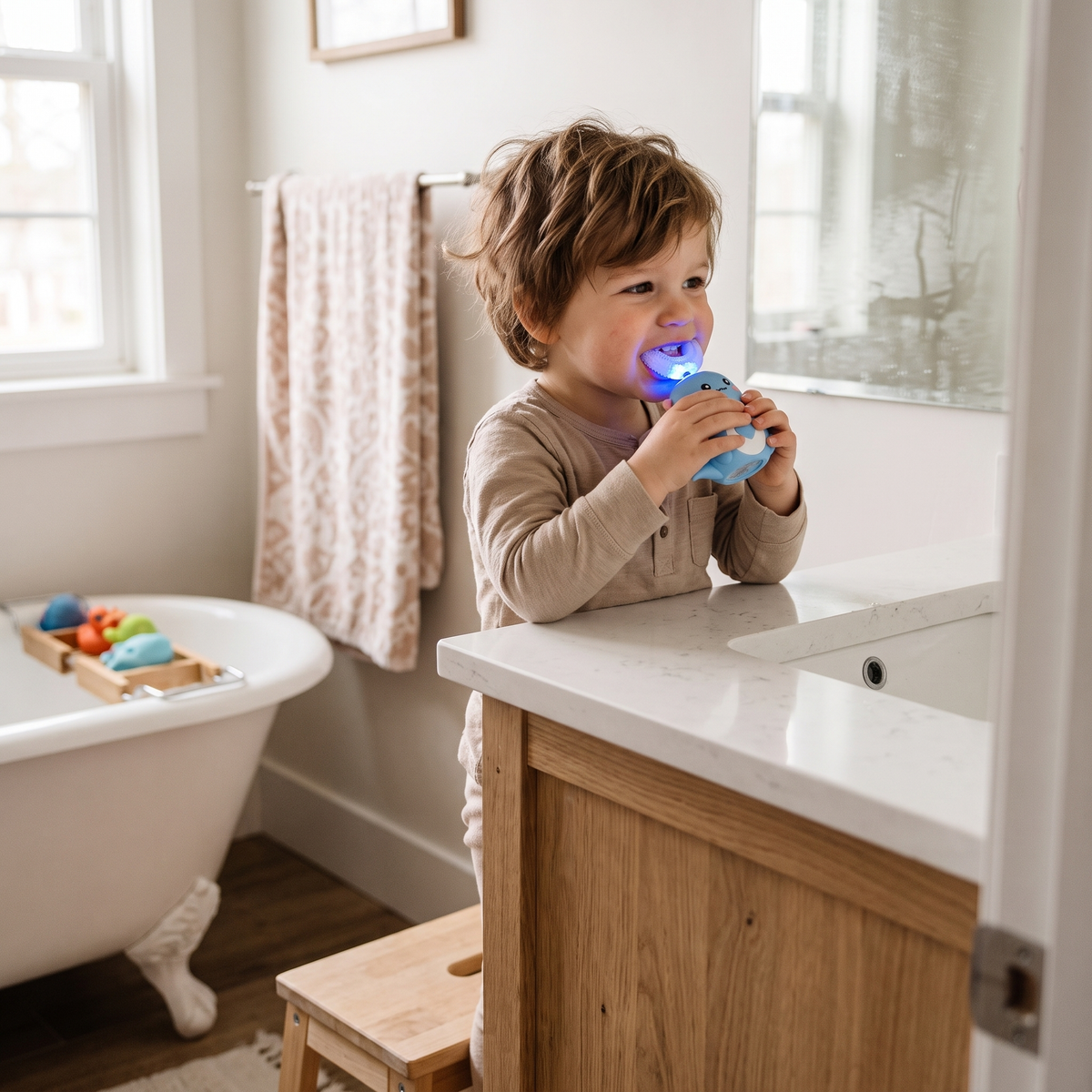 Kids Electric Toothbrush with U Shaped Silicone Brush