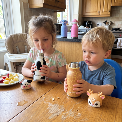 Kids Insulated Water Bottle with 3D Animal Lid – 480ml