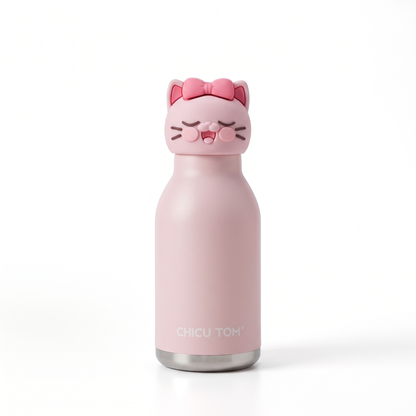 Kids Insulated Water Bottle with 3D Animal Lid – 480ml