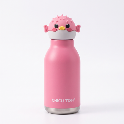 Kids Insulated Water Bottle with 3D Animal Lid – 480ml