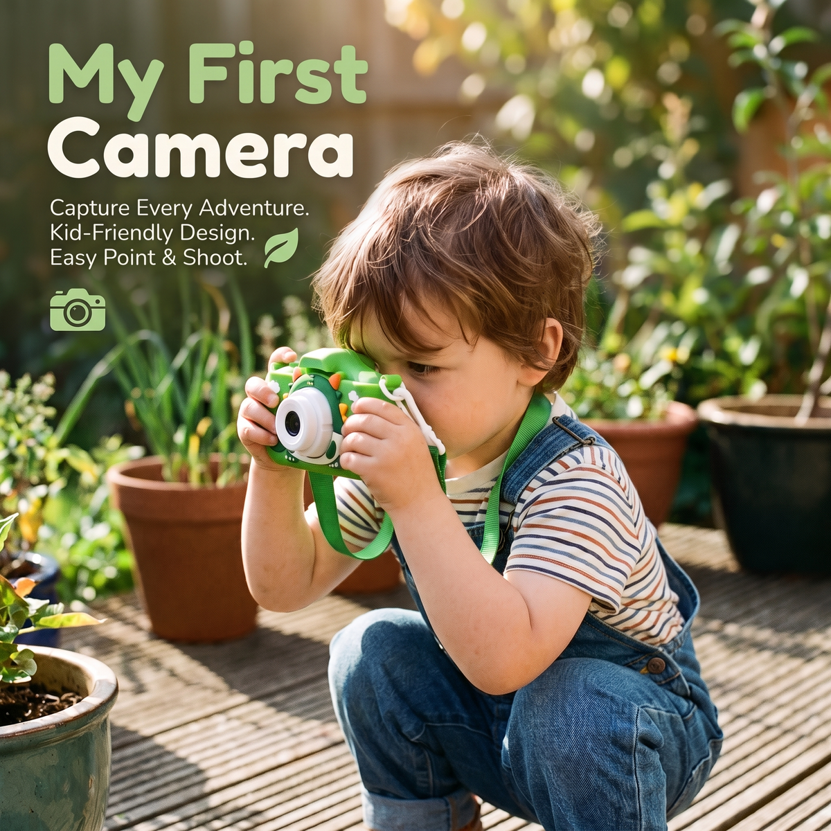 Kids Digital Camera with Dinosaur Cover
