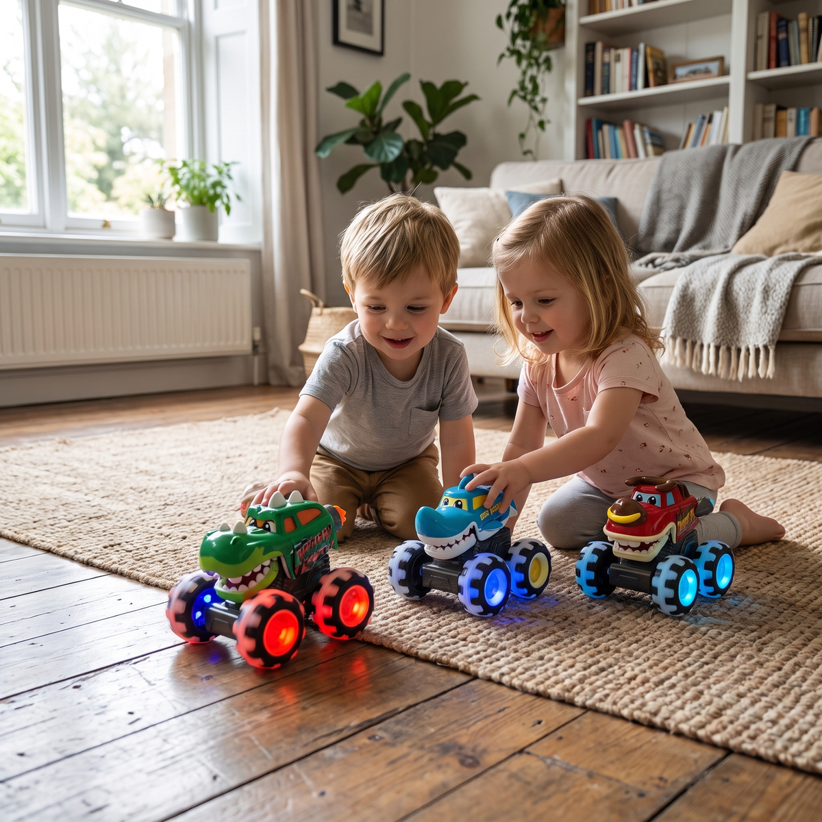 Press & Go Animal Monster Truck with Light Up Wheels