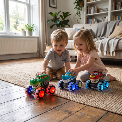 Press & Go Animal Monster Truck with Light Up Wheels