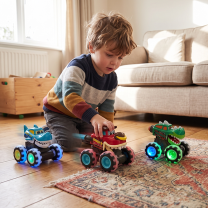 Press & Go Animal Monster Truck with Light Up Wheels