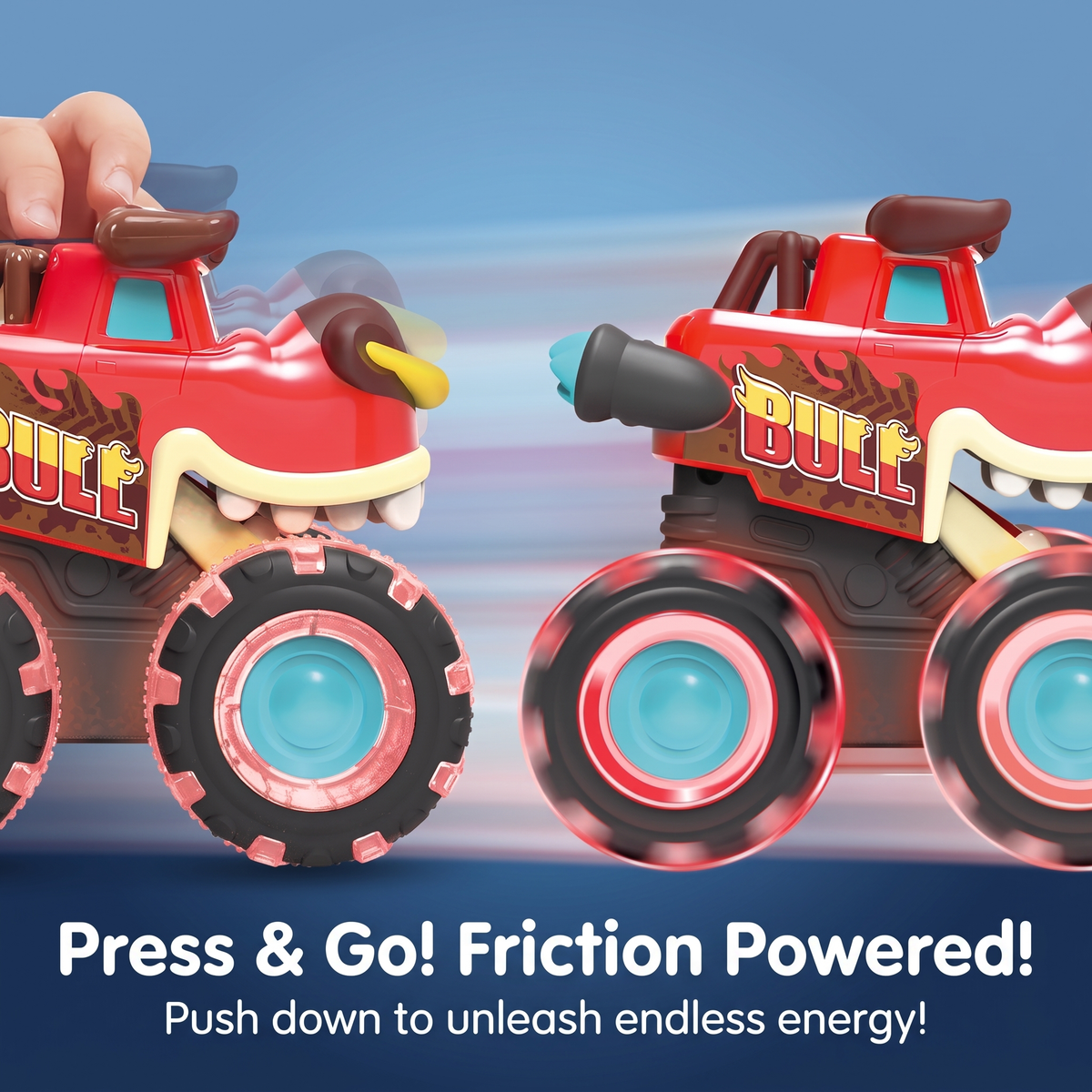 Press & Go Animal Monster Truck with Light Up Wheels