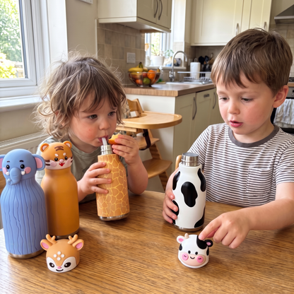 Kids Insulated Water Bottle with 3D Animal Lid – 480ml