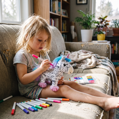 Colour Your Own Unicorn Plush with 12 Markers