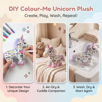 Colour Your Own Unicorn Plush with 12 Markers