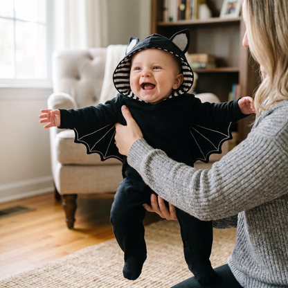 Baby Halloween Bat Romper with Wings