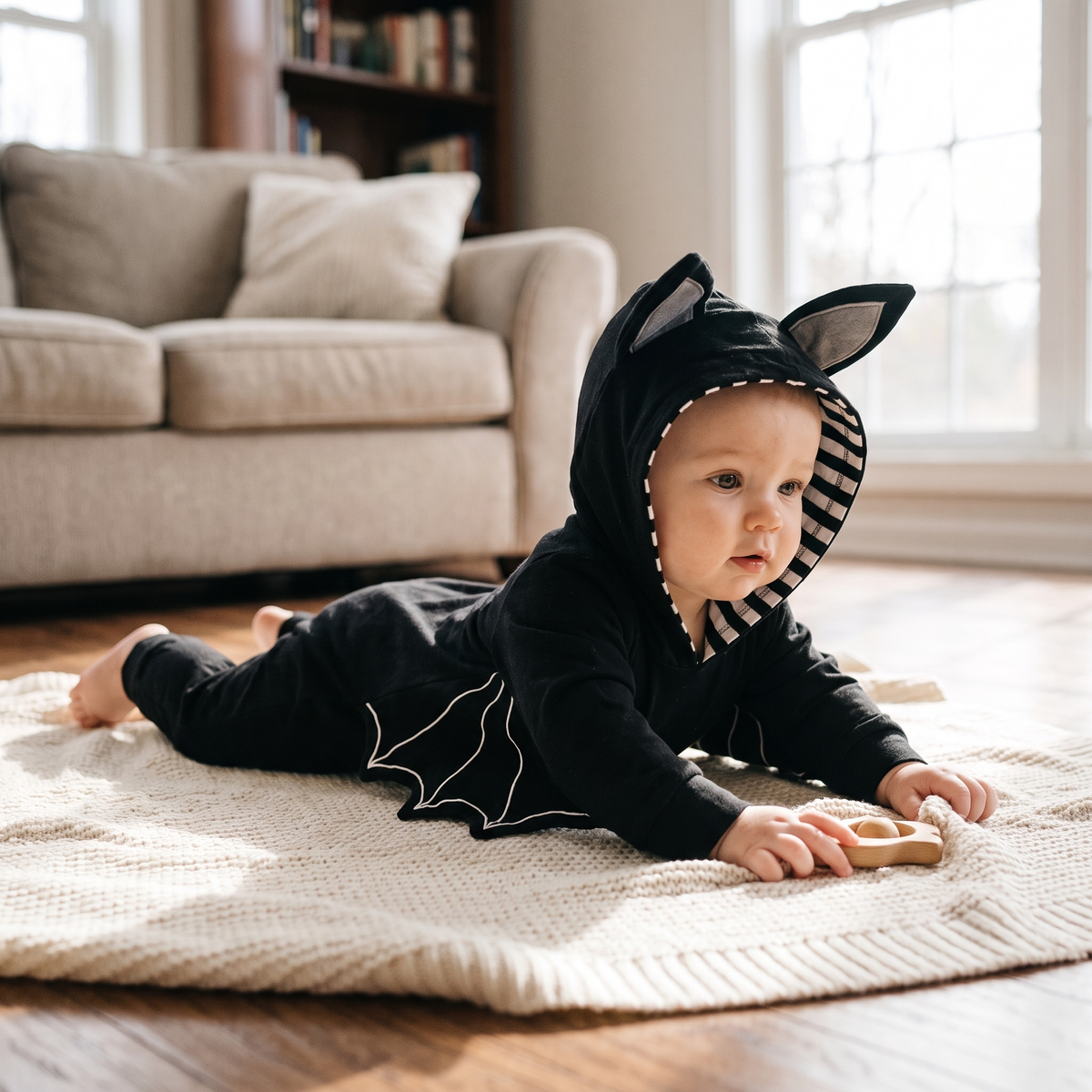 Baby Halloween Bat Romper with Wings