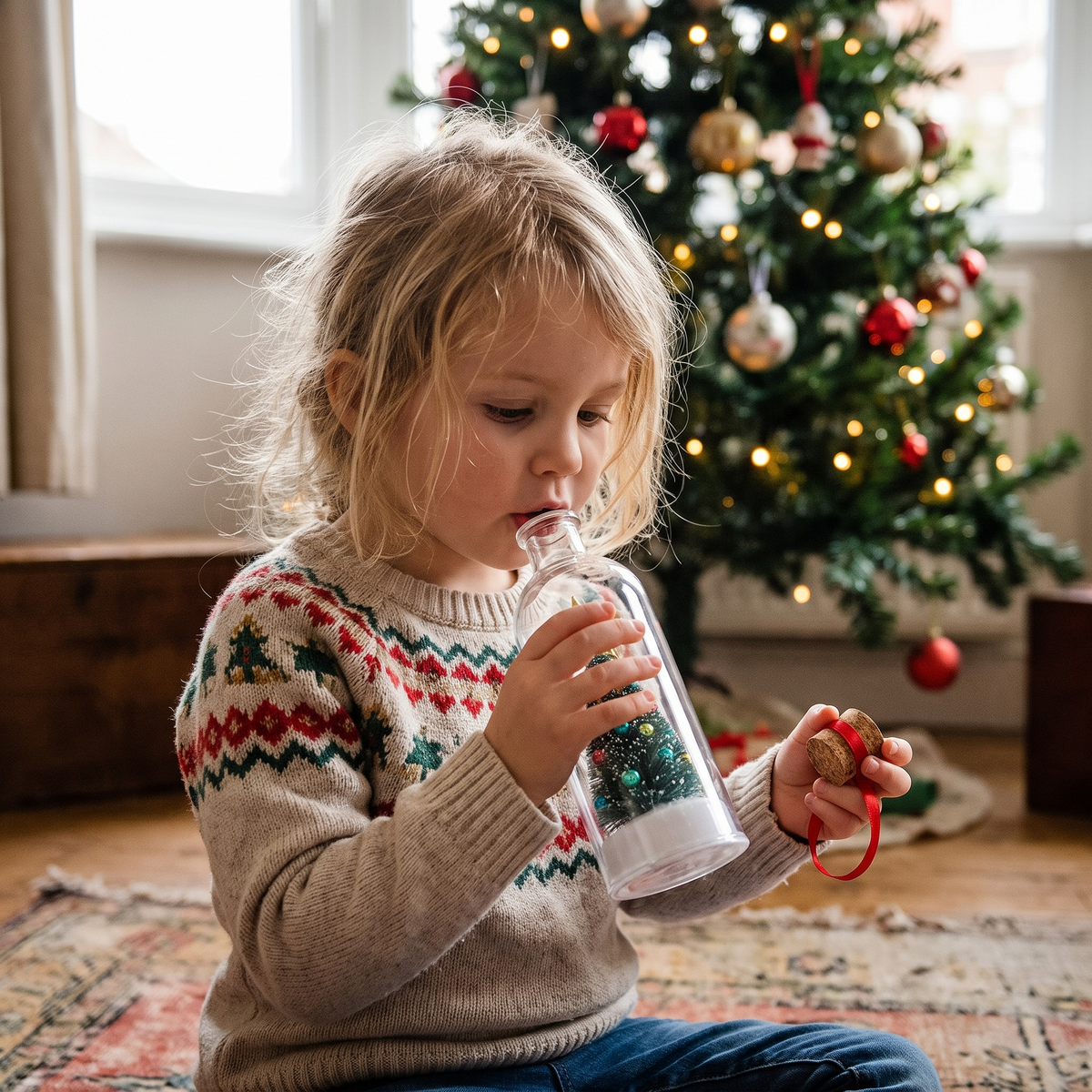 Recordable Christmas Message Keepsake in Glass Bottle