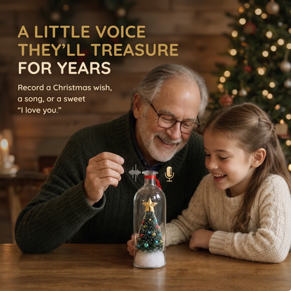 Recordable Christmas Message Keepsake in Glass Bottle