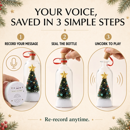 Recordable Christmas Message Keepsake in Glass Bottle