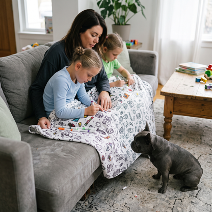 Colour Your Own Double Layer Sherpa Blanket