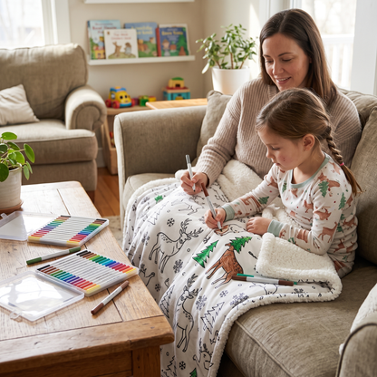 Colour Your Own Double Layer Sherpa Blanket