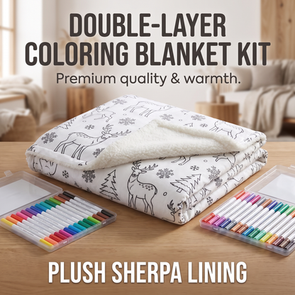 Colour Your Own Double Layer Sherpa Blanket