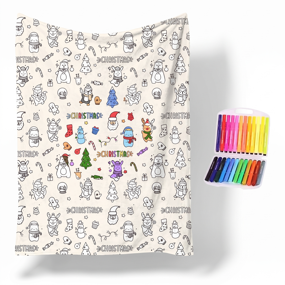 Colour Your Own Double Layer Sherpa Blanket