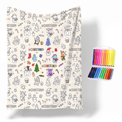 Colour Your Own Double Layer Sherpa Blanket