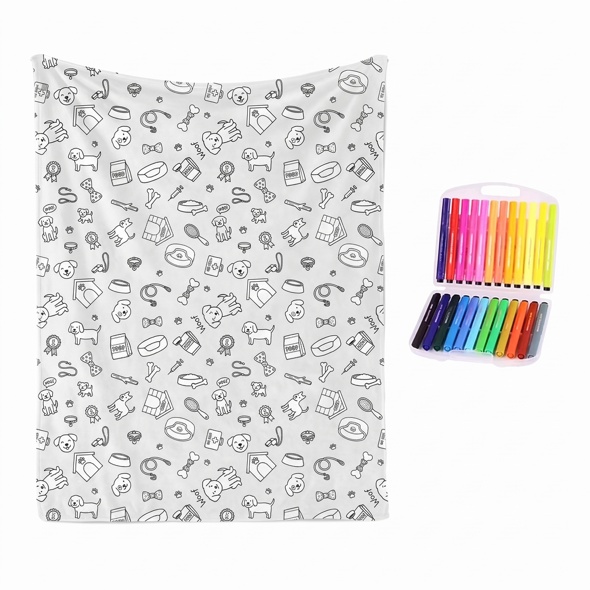 Colour Your Own Double Layer Sherpa Blanket