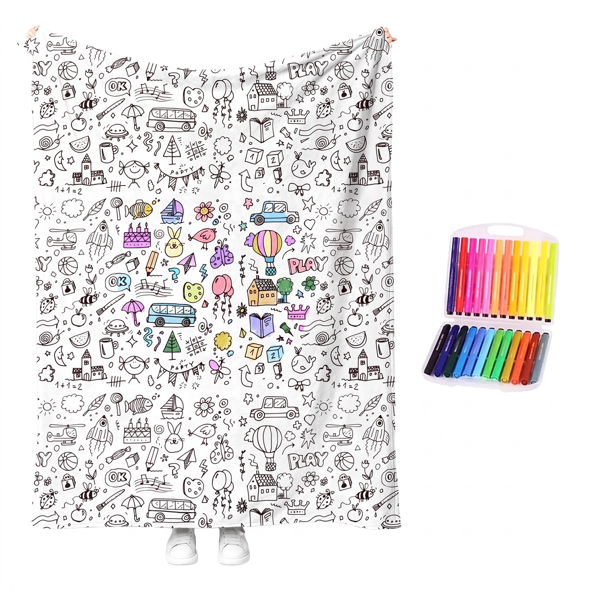 Colour Your Own Double Layer Sherpa Blanket