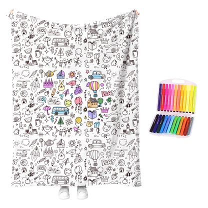 Colour Your Own Double Layer Sherpa Blanket