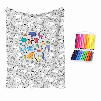 Colour Your Own Double Layer Sherpa Blanket