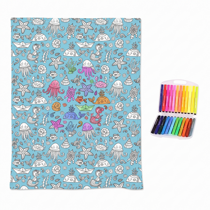 Colour Your Own Double Layer Sherpa Blanket
