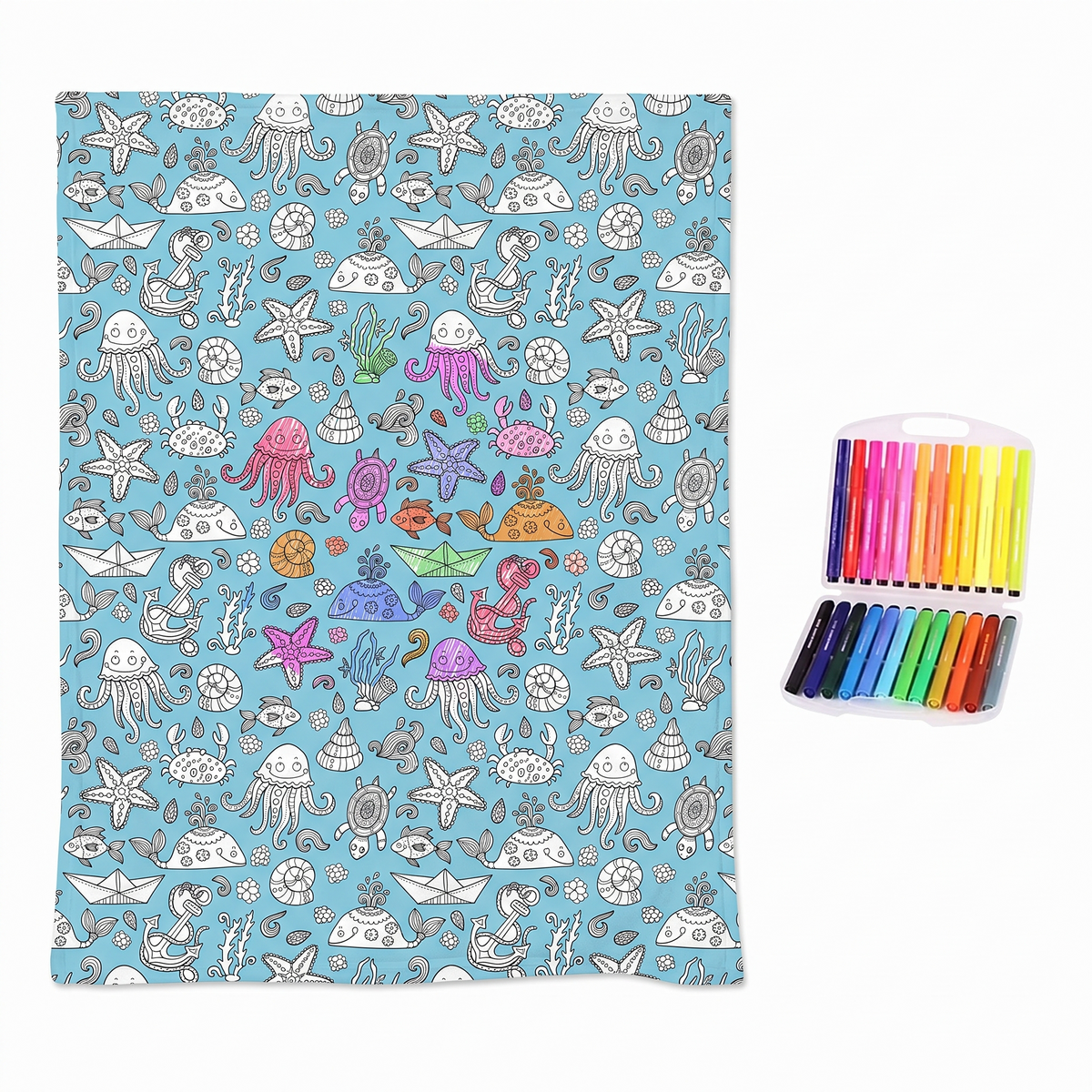 Colour Your Own Double Layer Sherpa Blanket