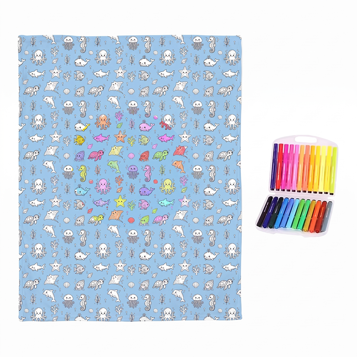 Colour Your Own Double Layer Sherpa Blanket
