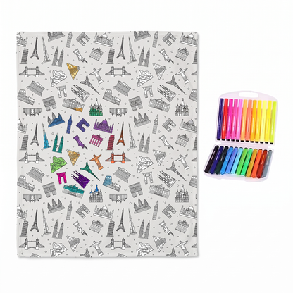 Colour Your Own Double Layer Sherpa Blanket