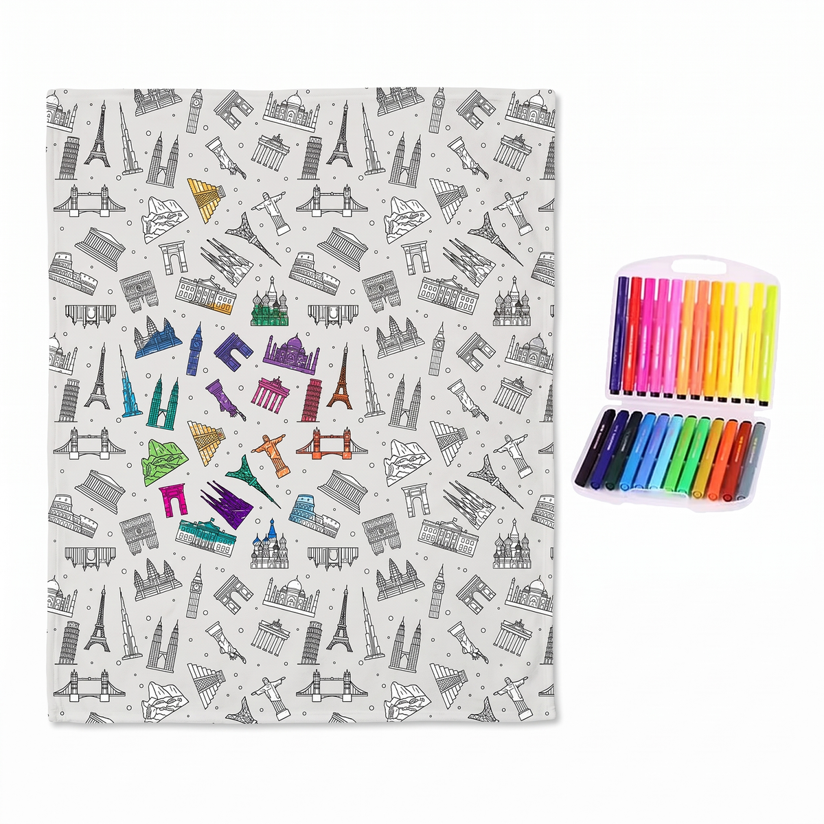 Colour Your Own Double Layer Sherpa Blanket