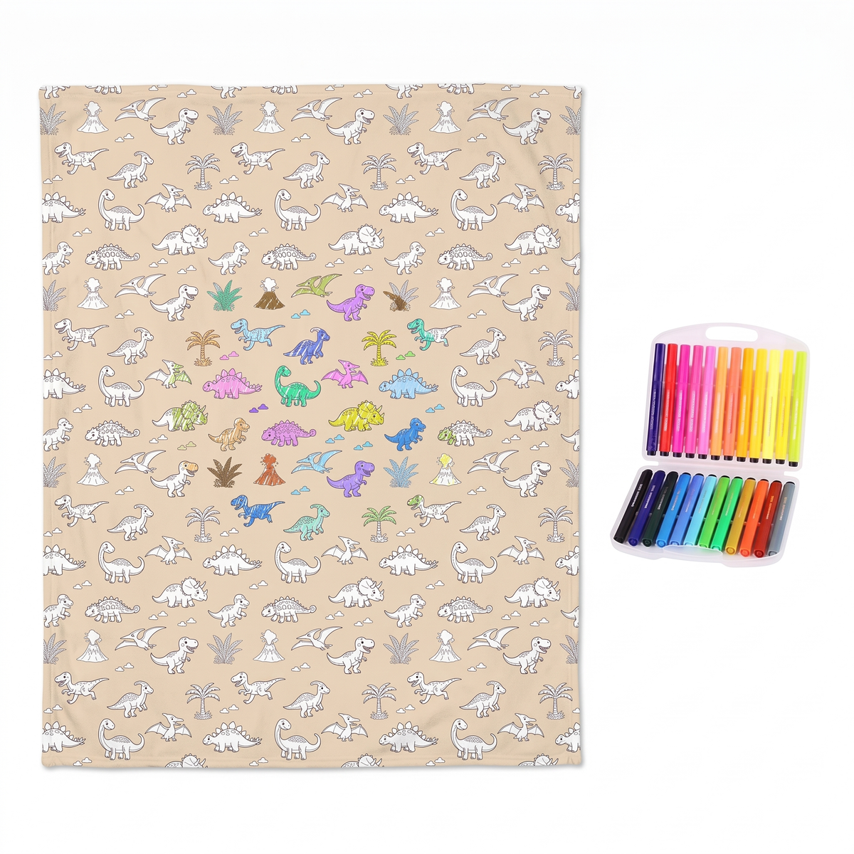 Colour Your Own Double Layer Sherpa Blanket