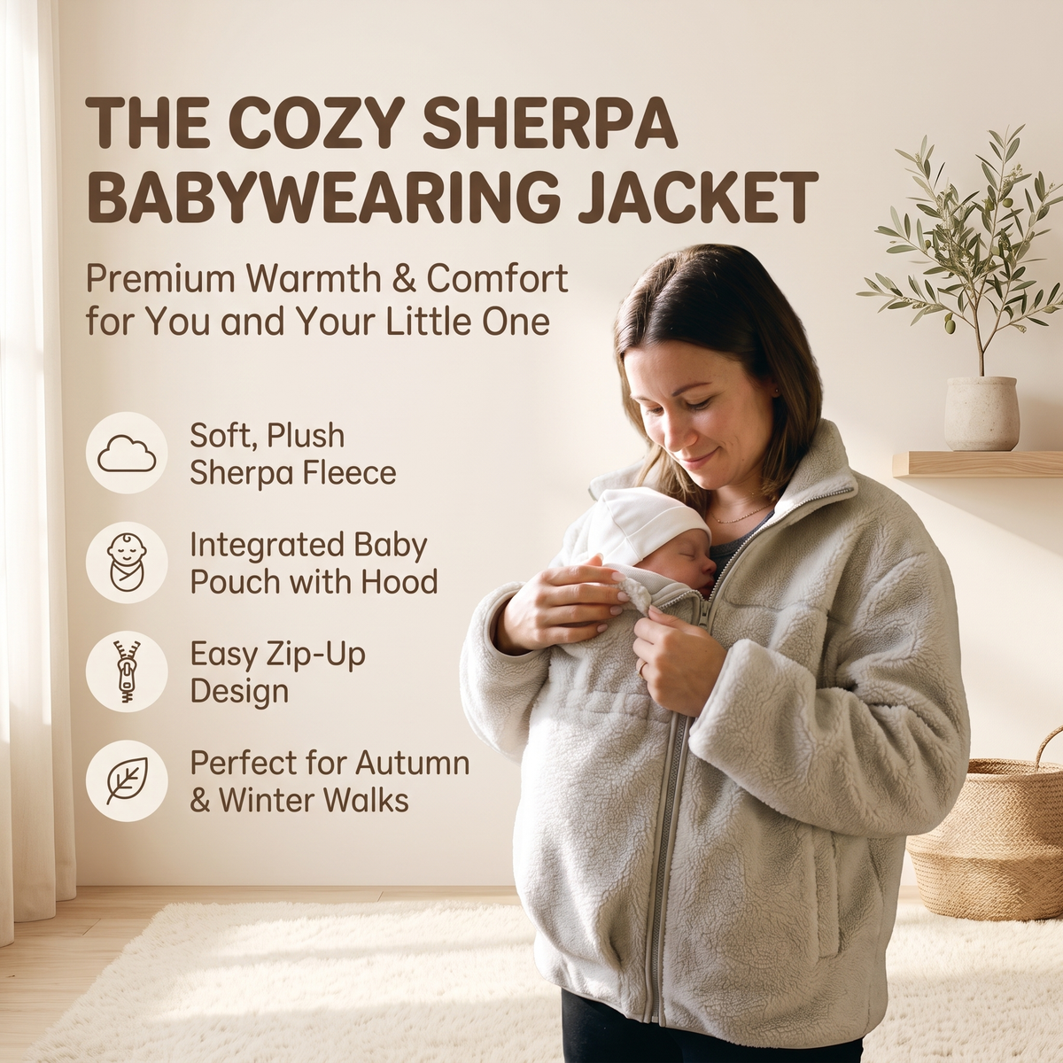 Maternity & Babywearing Teddy Fleece Jacket